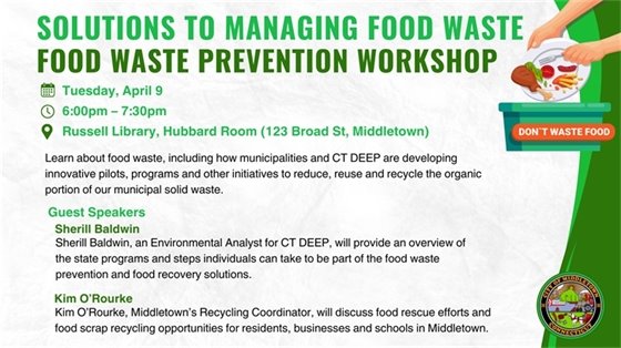 Food Waste Prevention Workshop April 9 at 6pm 