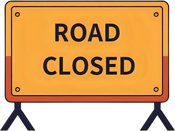 Road closed graphic