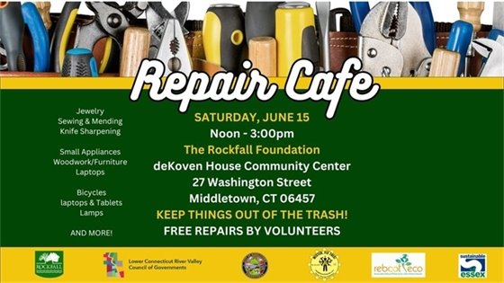 Repair Cafe June 15 from 12 -3 pm 
