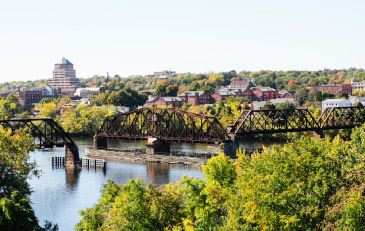 Aerial View of Arrigoni Bridge and Downtown